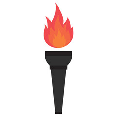 Vector illustration of fire torch icon sign and symbol. colored icons for website design .Simple design on transparent background (PNG).