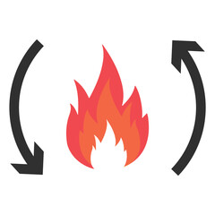 Vector illustration of fire swirl icon sign and symbol. colored icons for website design .Simple design on transparent background (PNG).