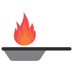 Vector illustration of fire pot icon sign and symbol. colored icons for website design .Simple design on transparent background (PNG).
