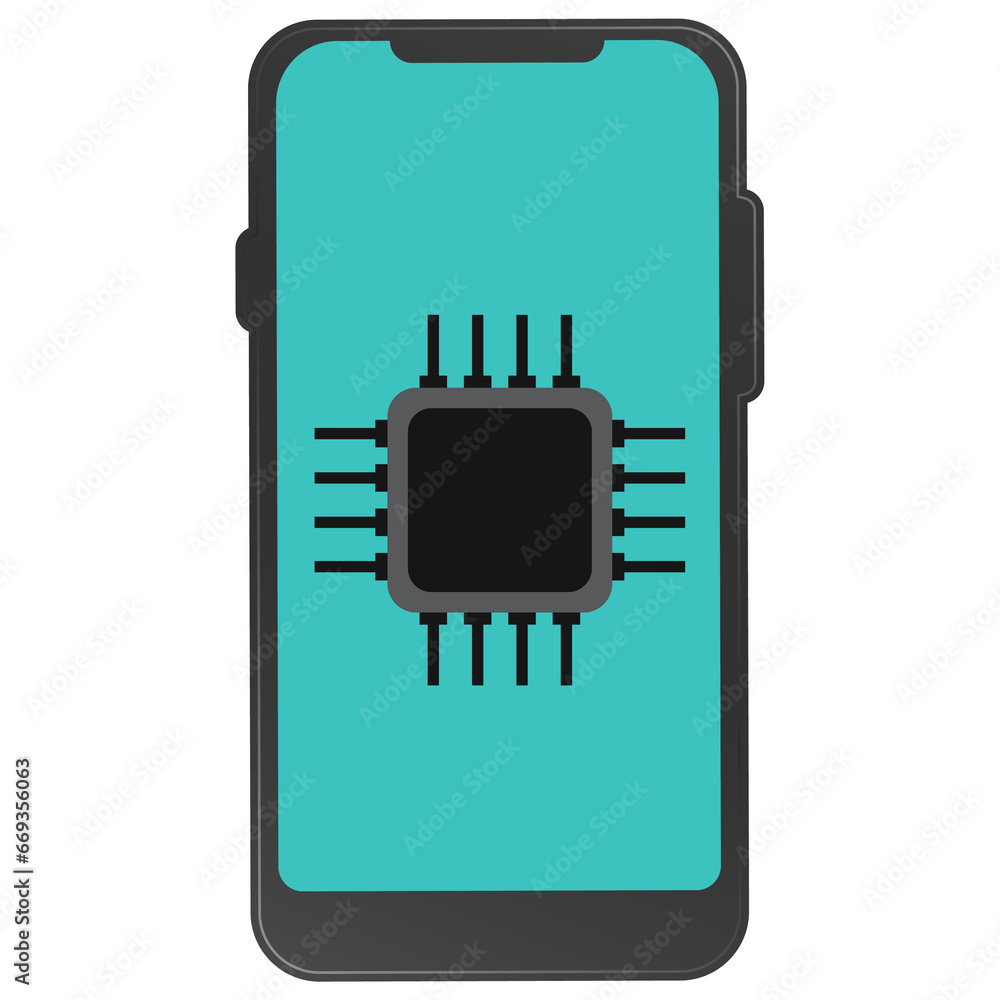 Poster vector illustration of smartphone cpu icon sign and symbol. colored icons for website design .simple