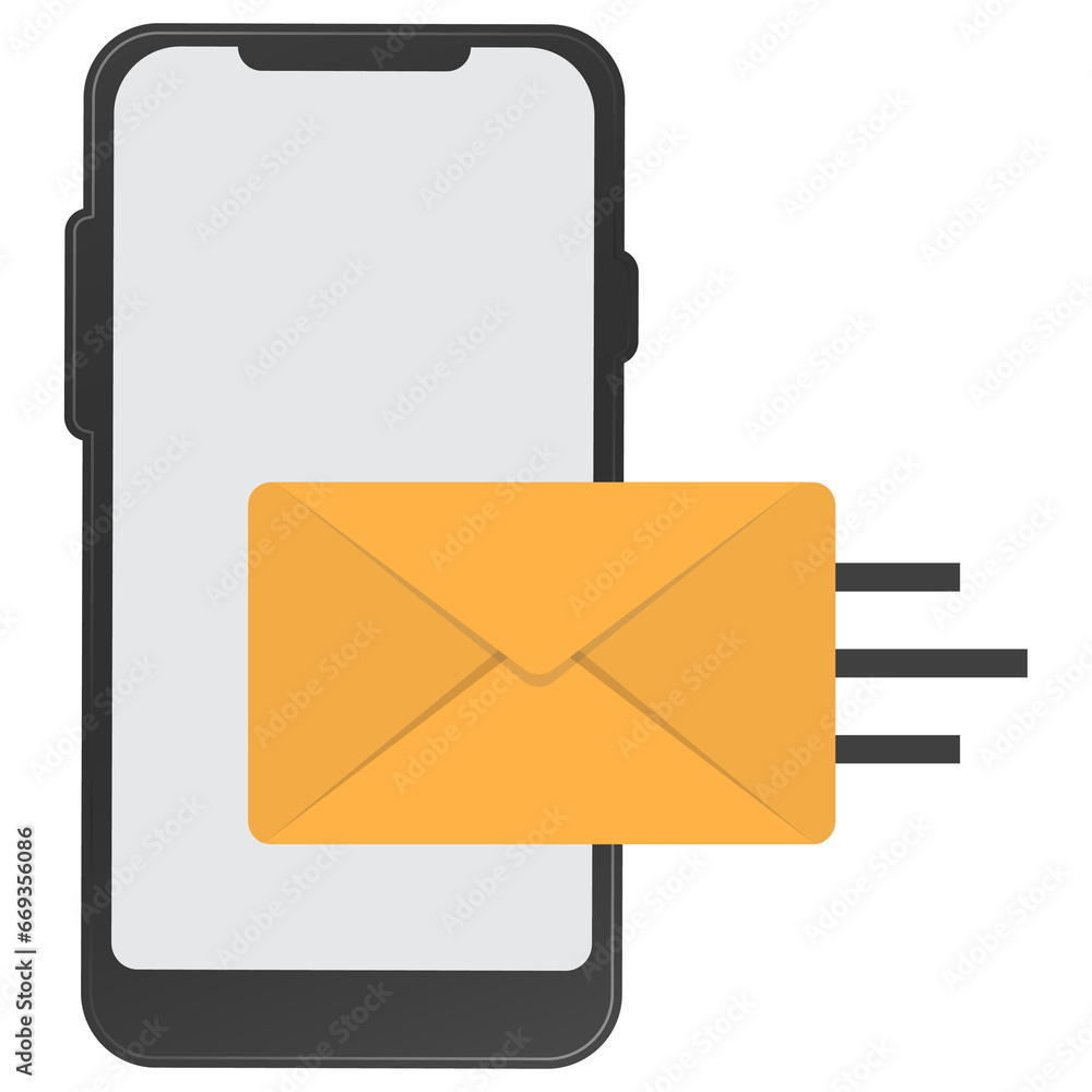 Poster vector illustration of incoming message on smartphone icon sign and symbol. colored icons for websit