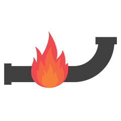 Vector illustration of burning pipe icon sign and symbol. colored icons for website design .Simple design on transparent background (PNG).