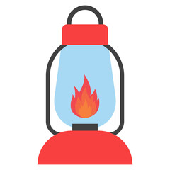 Vector illustration of fire lamp icon sign and symbol. colored icons for website design .Simple design on transparent background (PNG).