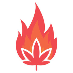 Vector illustration of burnt marijuana icon sign and symbol. colored icons for website design .Simple design on transparent background (PNG).