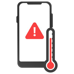 Vector illustration of hot smartphone icon sign and symbol. colored icons for website design .Simple design on transparent background (PNG).