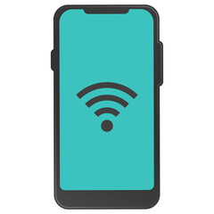 Vector illustration of smartphone signal  icon sign and symbol. colored icons for website design .Simple design on transparent background (PNG).