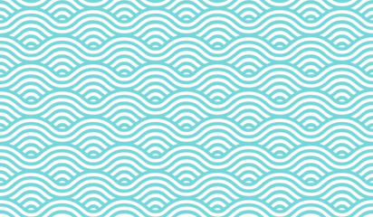Fotobehang One-color seamless pattern with waves © Northern Owl