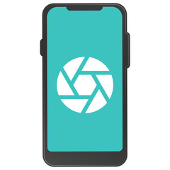 Vector illustration of smartphone lens icon sign and symbol. colored icons for website design .Simple design on transparent background (PNG).