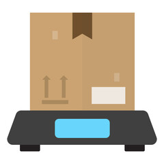 Vector illustration of box weight icon sign and symbol. colored icons for website design .Simple design on transparent background (PNG).