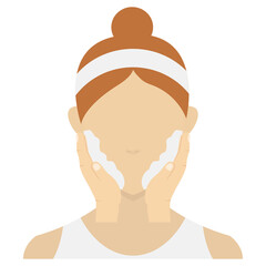 Vector illustration of soap the face icon sign and symbol. colored woman icons for website design .Simple design on white background.