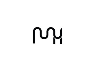 Obraz premium MH logo with digital wave
