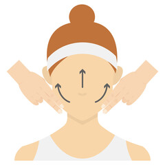 Vector illustration of massage face icon sign and symbol. colored woman icons for website design .Simple design on white background.