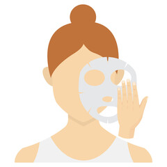 Vector illustration of use a mask on the face icon sign and symbol. colored woman icons for website design .Simple design on white background.