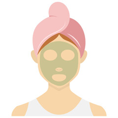 Vector illustration of natural face mask icon sign and symbol. colored woman icons for website design .Simple design on white background.