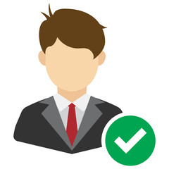Vector illustration of employee approved icon sign and symbol. colored icons for website design .Simple design on White background.