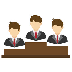 Vector illustration of employee podium icon sign and symbol. colored icons for website design .Simple design on White background.