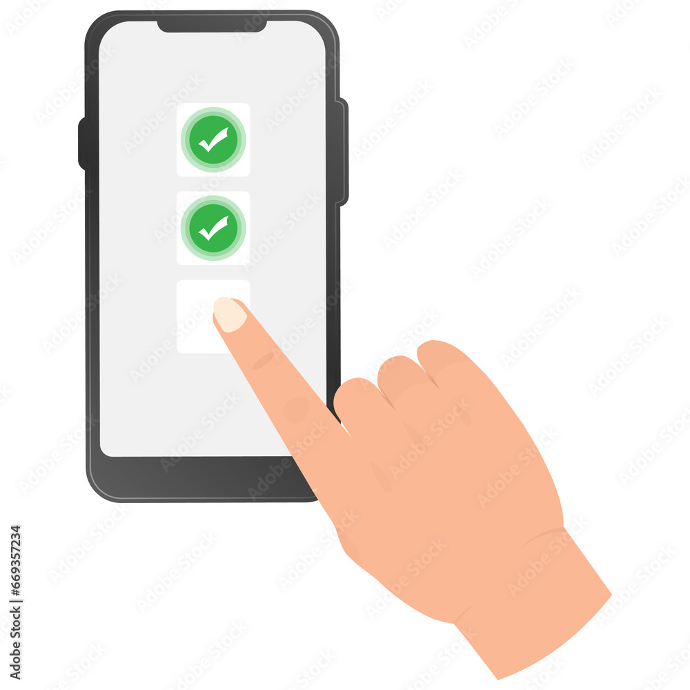 Poster vector illustration of approve via smartphone icon sign and symbol. colored icons for website design