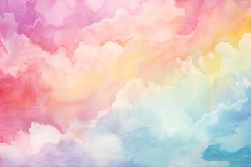 Fototapeta premium Rainbow ombre abstract colorful watercolor for background