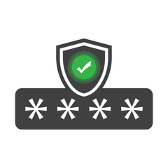 Vector illustration of password protection approved icon sign and symbol. colored icons for website design .Simple design on white background.