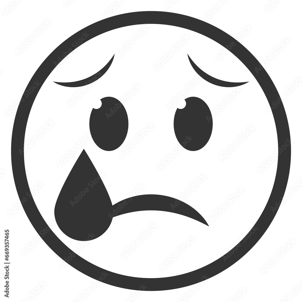 Poster vector illustration of sad emoticons. icon in dark color for website design .simple design on transp