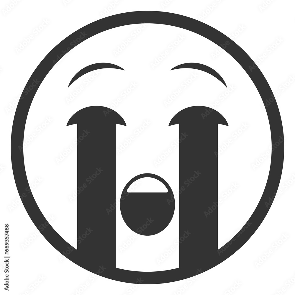Aufkleber vector illustration of sob emoticons. icon in dark color for website design .simple design on transp