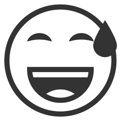 Vector illustration of embarrassed laugh emoticons. Colored icons for website design .Simple design on transparent background (PNG).