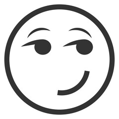 Fototapeta premium Vector illustration of cynical face emoticons. icon in dark color for website design .Simple design on transparent background (PNG).