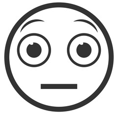 Vector illustration of flat shocked emoticons. icon in dark color for website design .Simple design on transparent background (PNG).