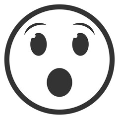 Vector illustration of surprised emoticons. icon in dark color for website design .Simple design on transparent background (PNG).