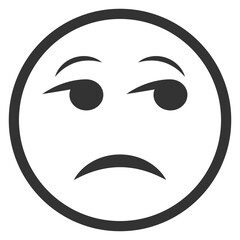 Vector illustration of glance emoticons. icon in dark color for website design .Simple design on transparent background (PNG).