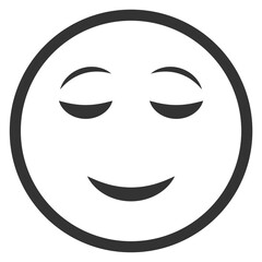 Vector illustration of calm expression emoticons. icon in dark color for website design .Simple design on transparent background (PNG).