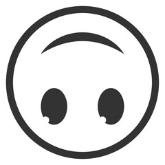 Vector illustration of upside down smile emoticons. icon in dark color for website design .Simple design on transparent background (PNG).