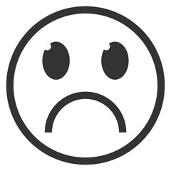 Vector illustration of very sad emoticons. icon in dark color for website design .Simple design on transparent background (PNG).
