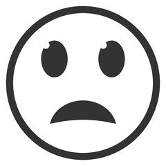 Vector illustration of upset emoticons. icon in dark color for website design .Simple design on transparent background (PNG).