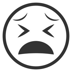 Vector illustration of colic emoticons. icon in dark color for website design .Simple design on transparent background (PNG).