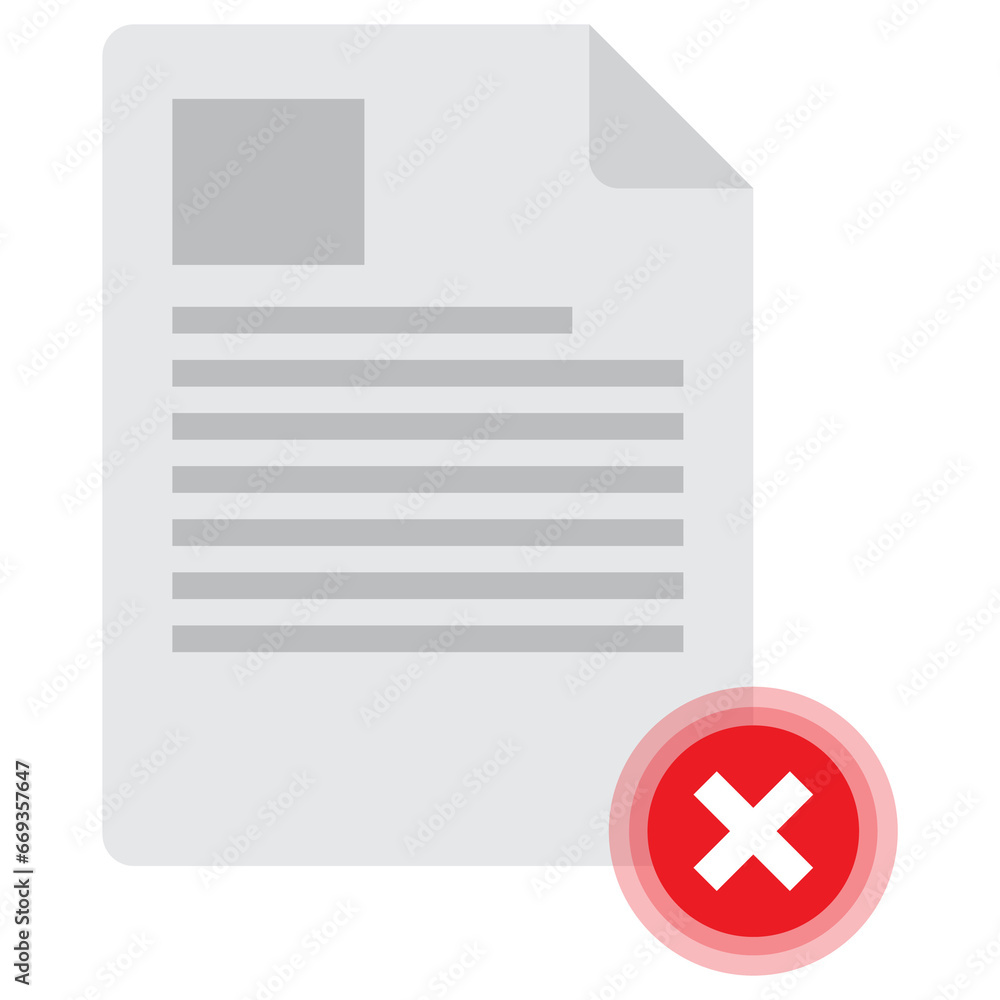 Poster vector illustration of document rejected icon sign and symbol. colored icons for website design .sim