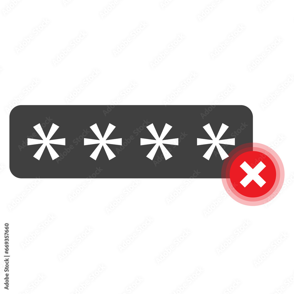 Poster vector illustration of password wrong icon sign and symbol. colored icons for website design .simple