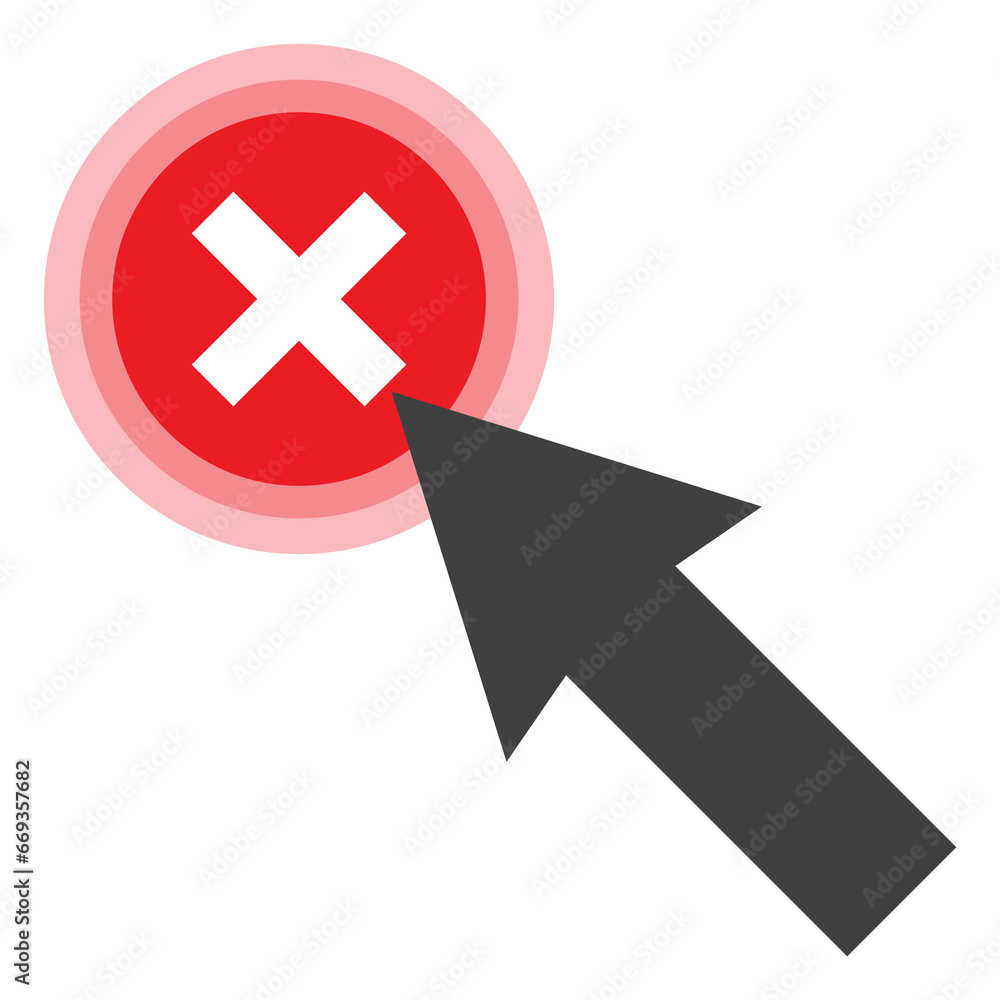 Poster vector illustration of cursor click cross icon sign and symbol. colored icons for website design .si