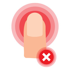 Vector illustration of wrong fingerprint icon sign and symbol. colored icons for website design .Simple design on Transparent background (PNG).
