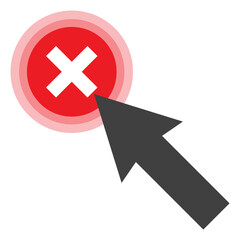 Vector illustration of cursor click cross icon sign and symbol. colored icons for website design .Simple design on Transparent background (PNG).
