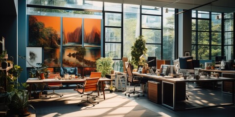 An office that is designed to be both productive and stylish. AI Generative
