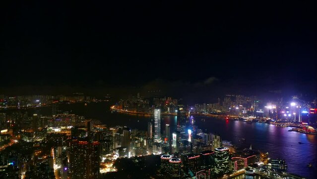 4K Time lapse Building and the skyline of Hong Kong city
