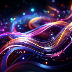 Abstract background with fiber glowing lines