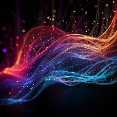 Abstract background with fiber glowing lines