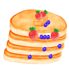 stack of pancakes with strawberry