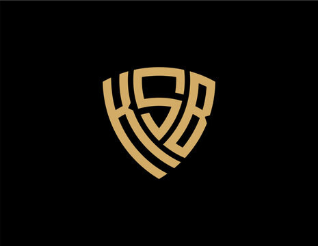 KSB creative letter shield logo design vector icon illustration