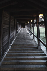 Obraz premium A nostalgic temple illuminated by the beautiful light of dusk【Nigatsu-do】
