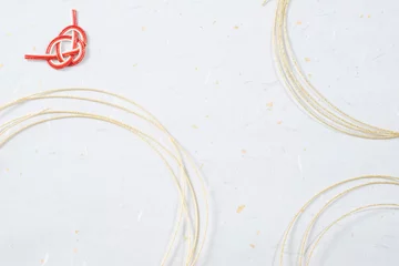 Schilderijen op glas 金の水引と和紙の年賀状素材 © TOMO...