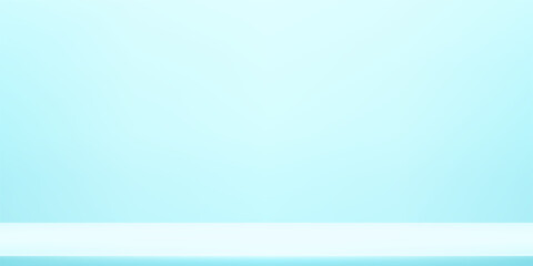 Blue studio background. Abstract empty room with soft light for product. Studio Room with sunlight on wall. Vector illustration.