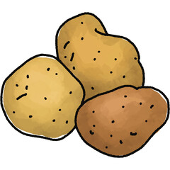 Potatoes illustration. Doodle vegetable. food ingredient. menu board